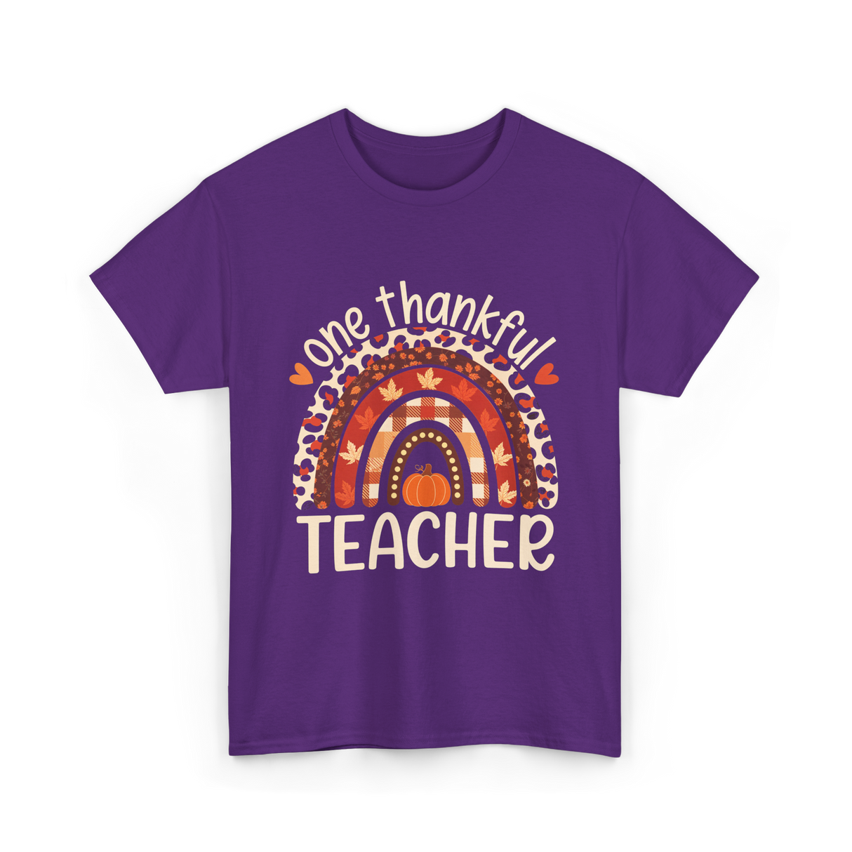 One Thankful Teacher Thanksgiving Teacher T-Shirt - Purple