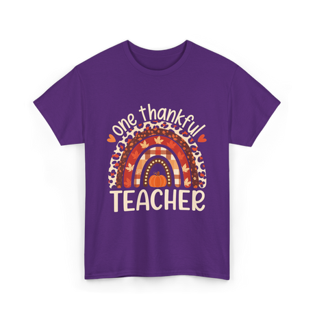 One Thankful Teacher Thanksgiving Teacher T-Shirt - Purple