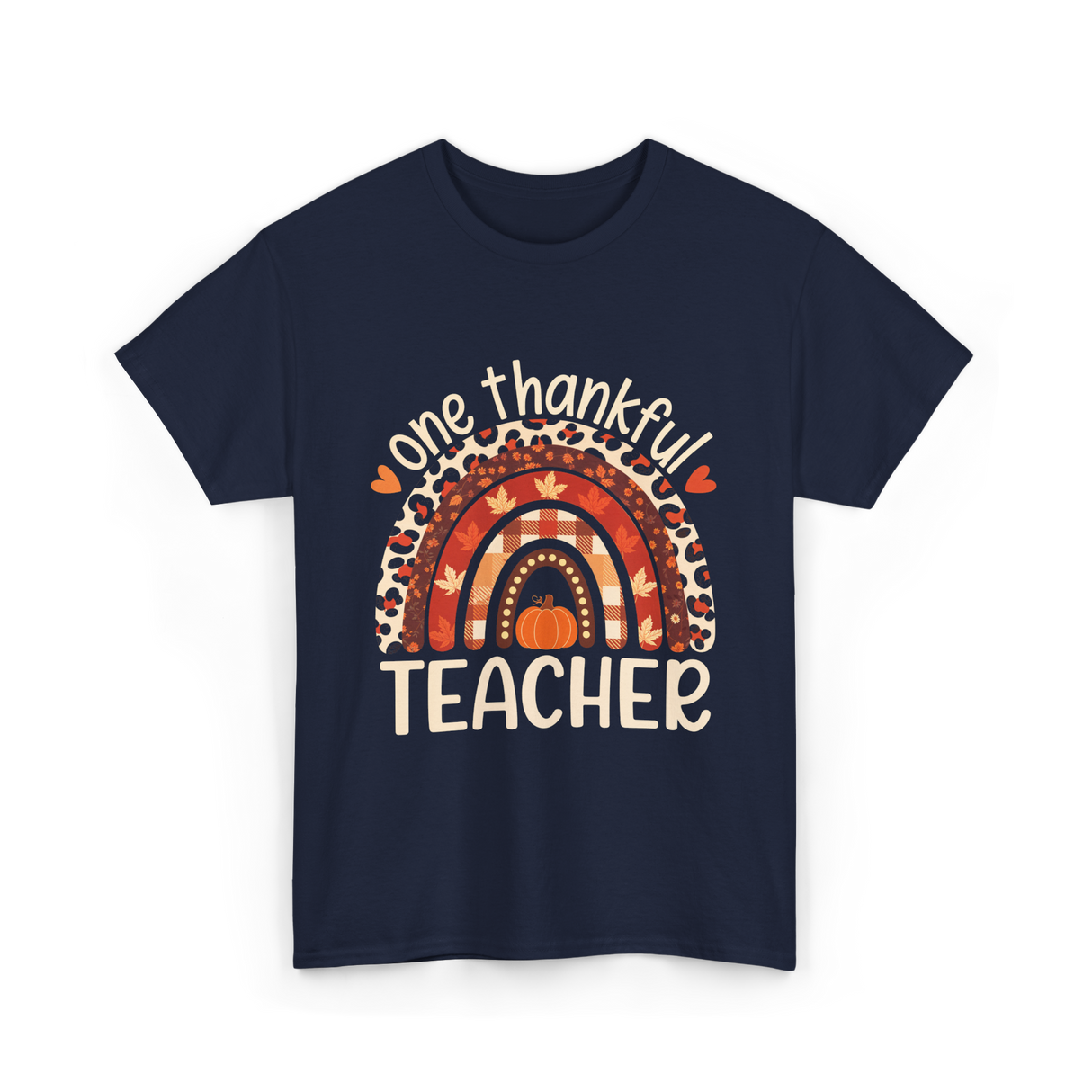 One Thankful Teacher Thanksgiving Teacher T-Shirt - Navy