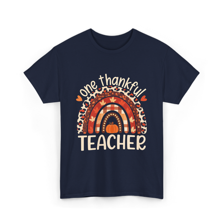 One Thankful Teacher Thanksgiving Teacher T-Shirt - Navy