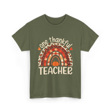 One Thankful Teacher Thanksgiving Teacher T-Shirt - Military Green