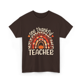 One Thankful Teacher Thanksgiving Teacher T-Shirt - Dark Chocolate