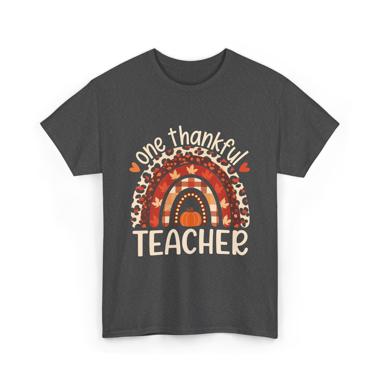 One Thankful Teacher Thanksgiving Teacher T-Shirt - Dark Heather