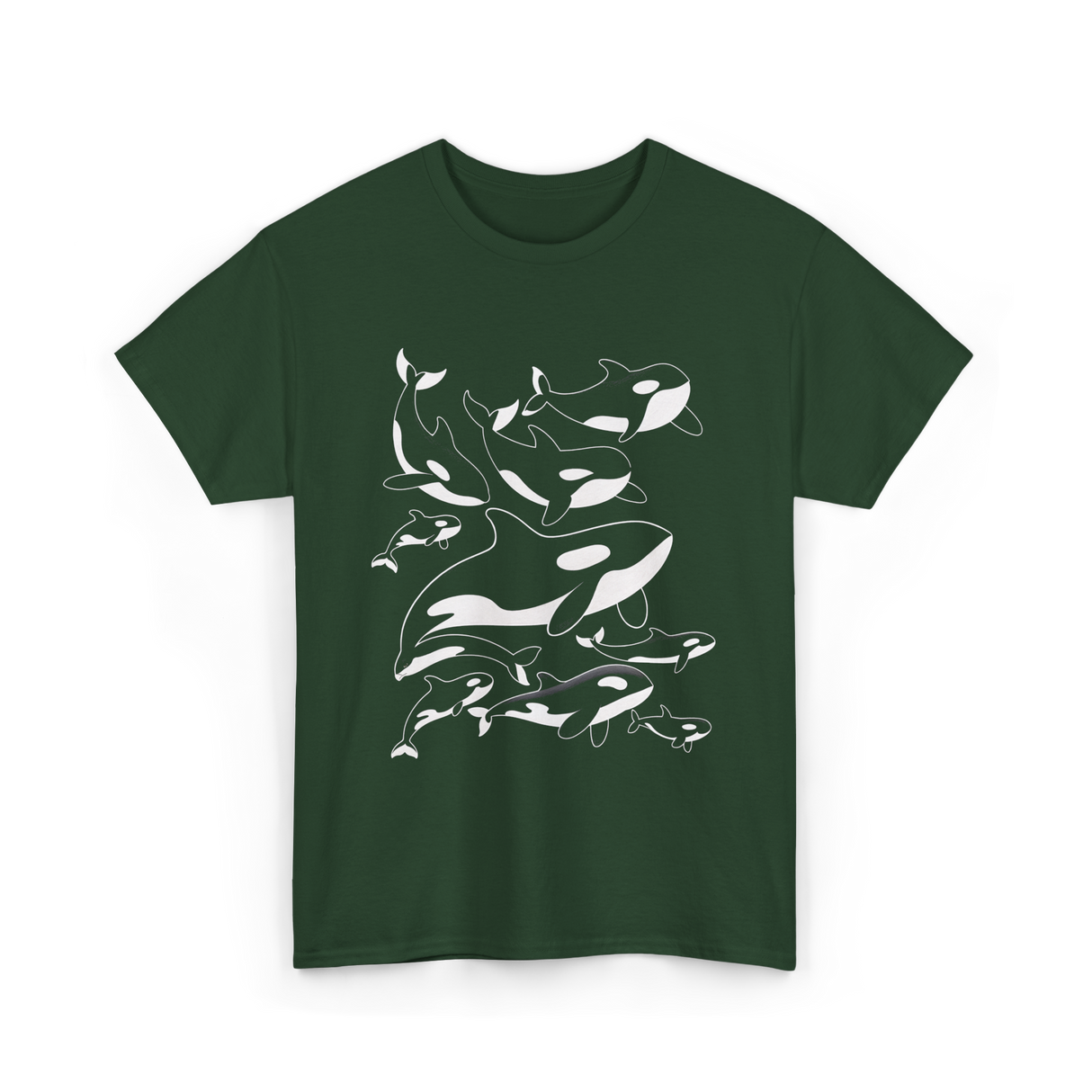 Orca Killer Whale Ocean Animal T-Shirt - Forest Green