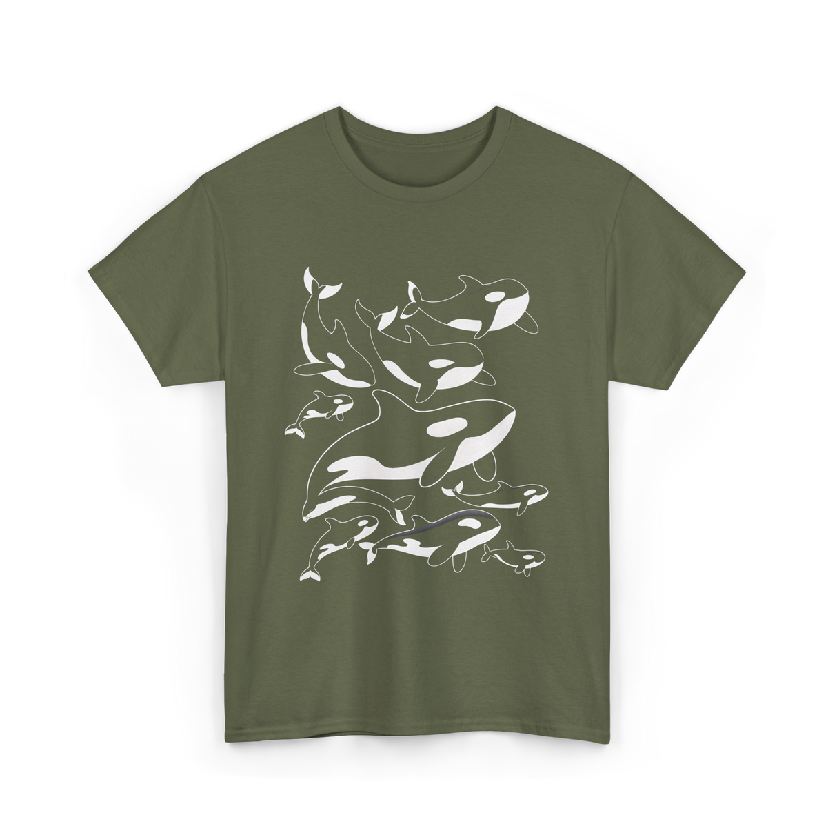 Orca Killer Whale Ocean Animal T-Shirt - Military Green