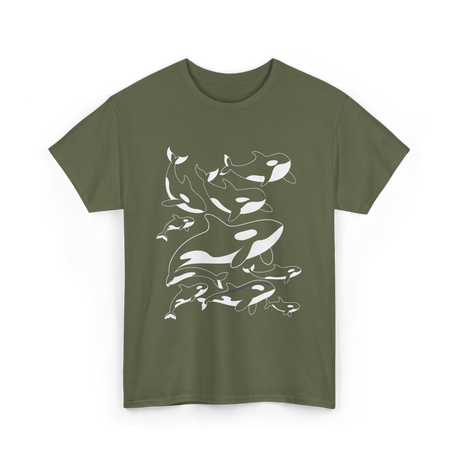 Orca Killer Whale Ocean Animal T-Shirt - Military Green