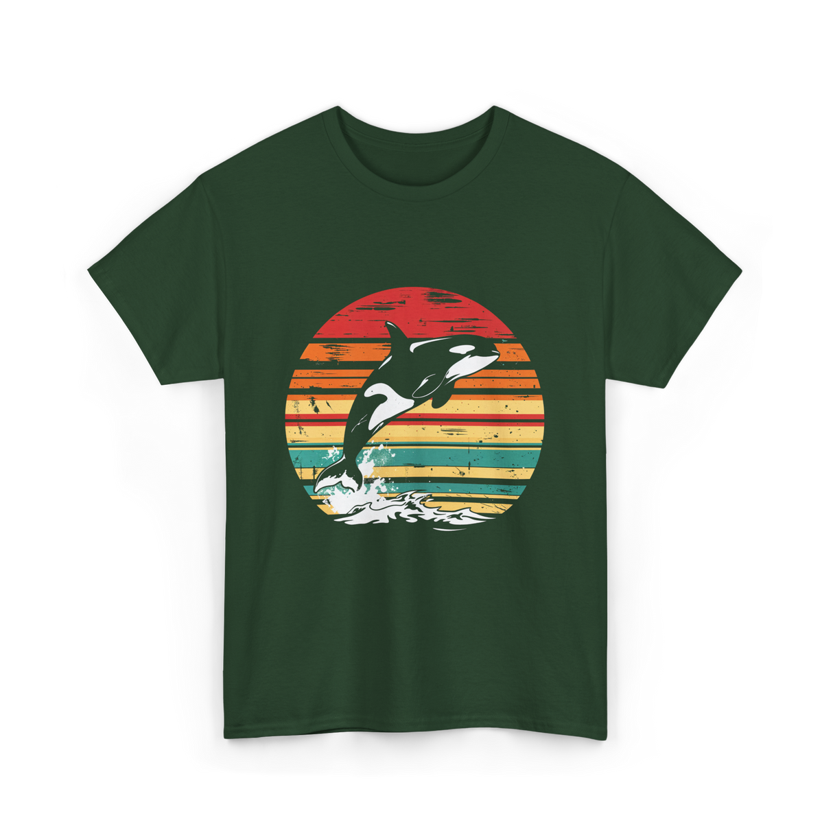 Orca Killer Whale Wildlife T-Shirt - Forest Green