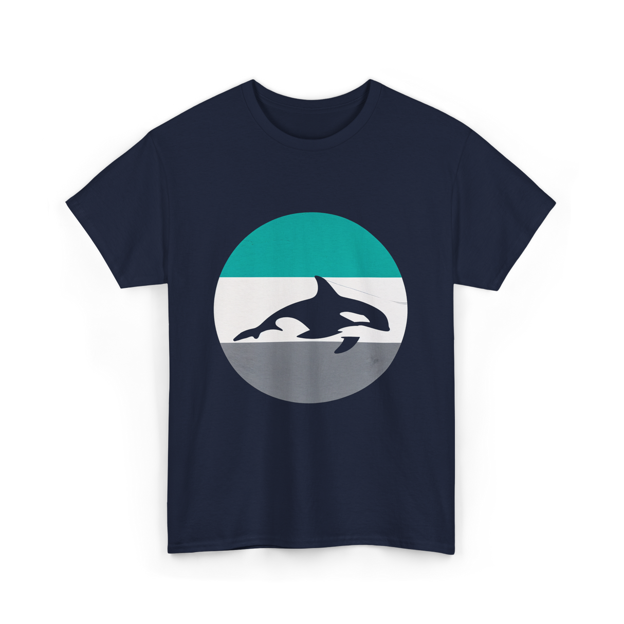 Orca Retro Design Orcas T-Shirt - Navy