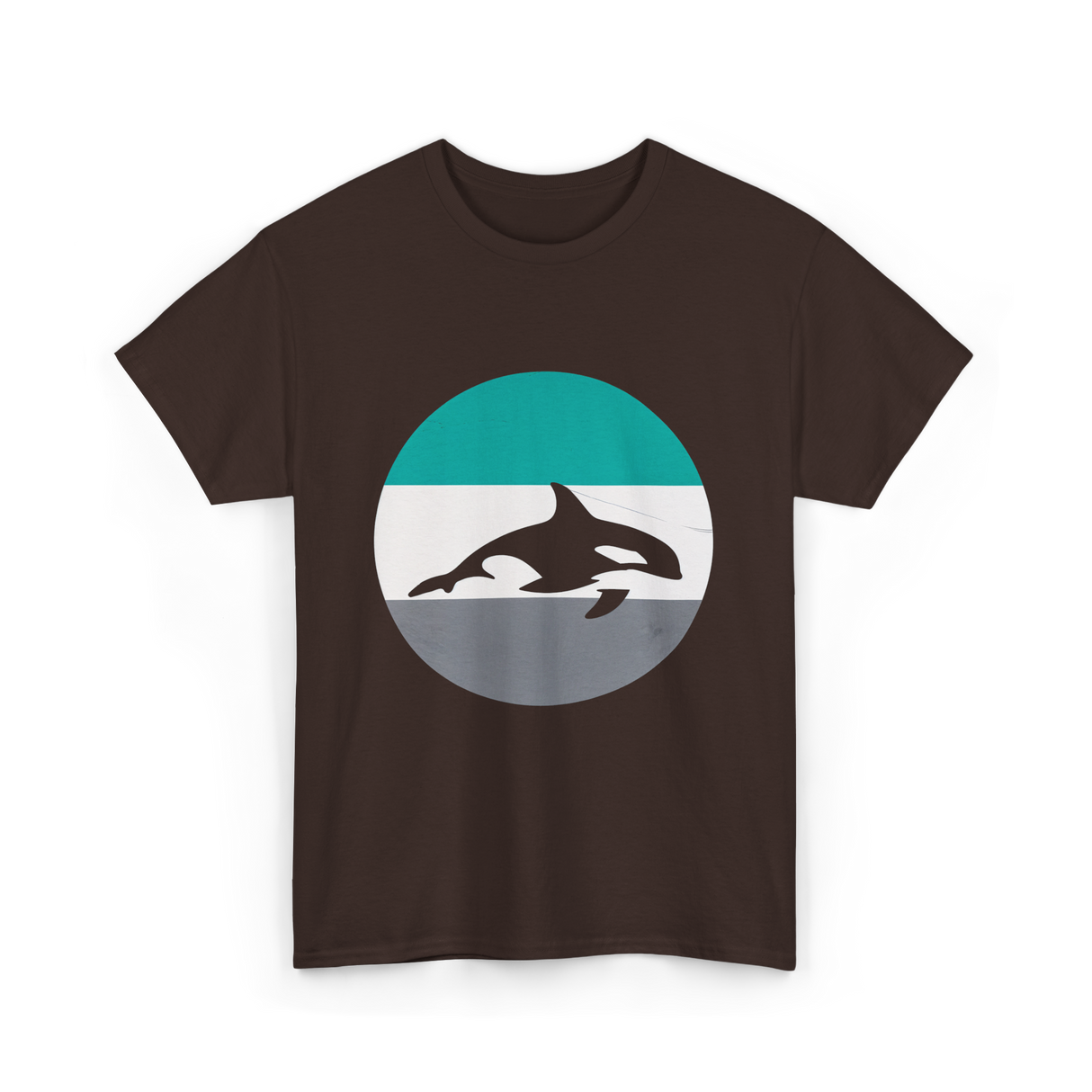 Orca Retro Design Orcas T-Shirt - Dark Chocolate