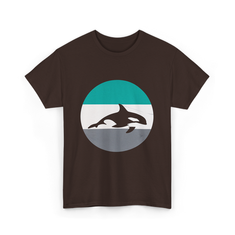 Orca Retro Design Orcas T-Shirt - Dark Chocolate