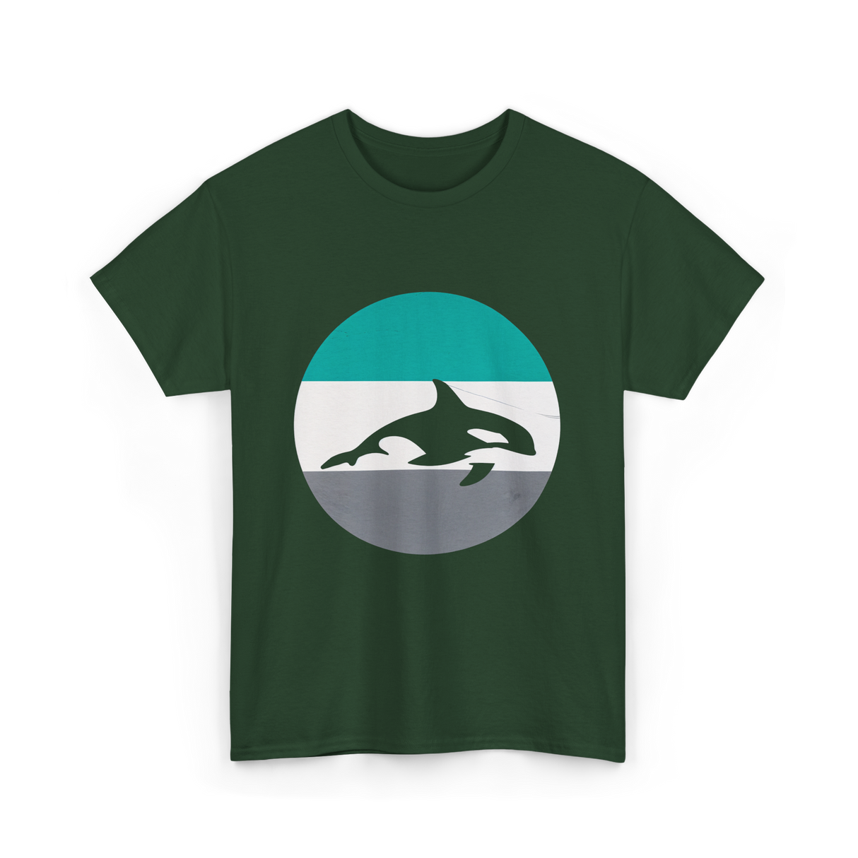 Orca Retro Design Orcas T-Shirt - Forest Green