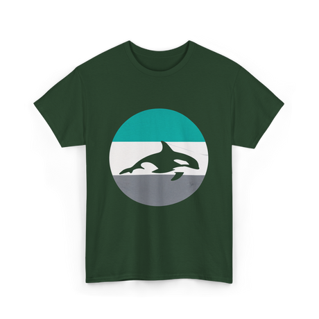 Orca Retro Design Orcas T-Shirt - Forest Green