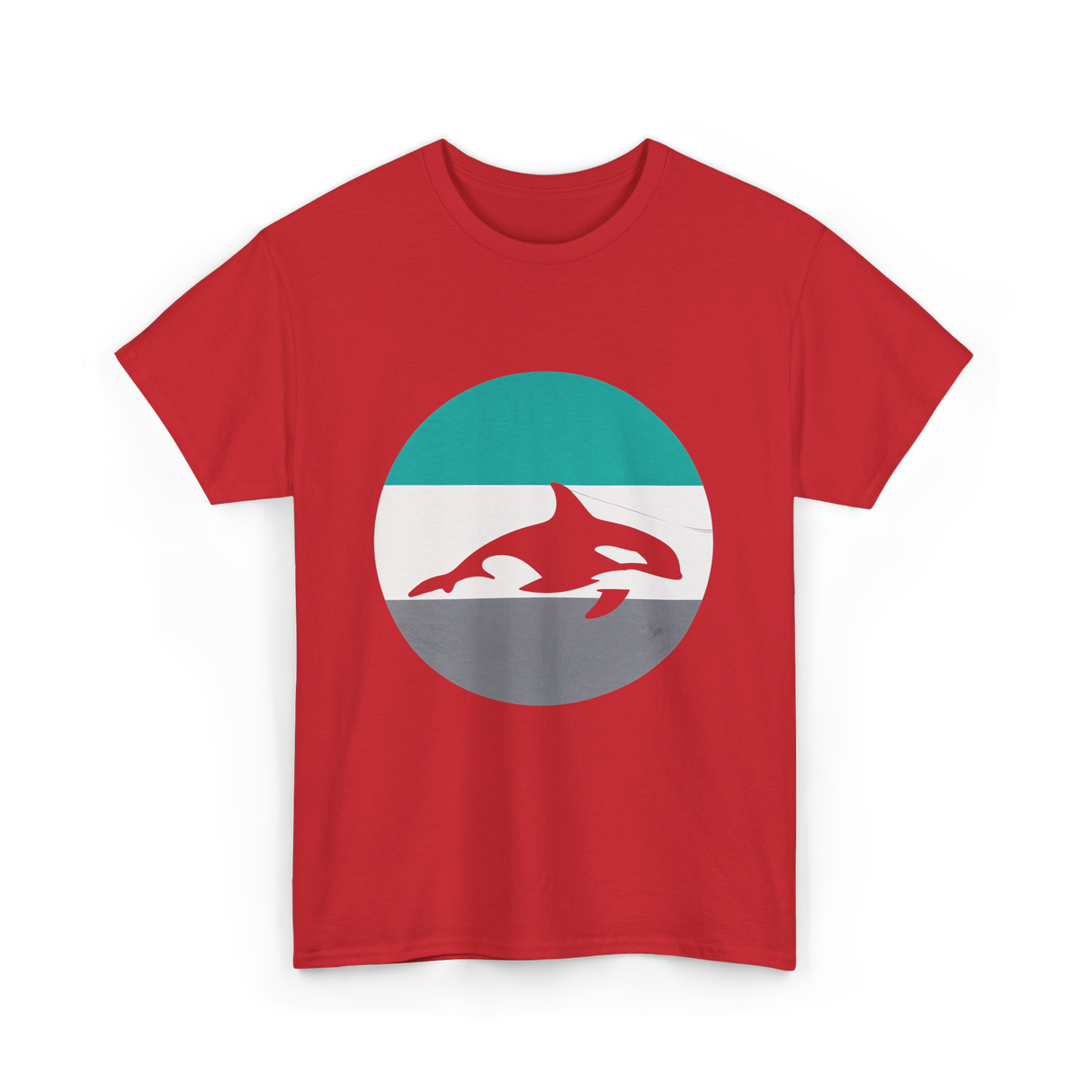 Orca Retro Design Orcas T-Shirt - Red