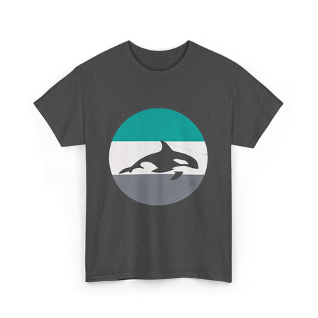 Orca Retro Design Orcas T-Shirt - Dark Heather