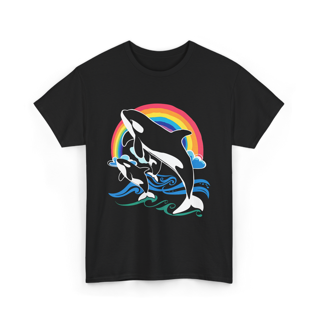 Orca Whale Jumping Orcas T-Shirt - Black