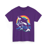 Orca Whale Jumping Orcas T-Shirt - Purple