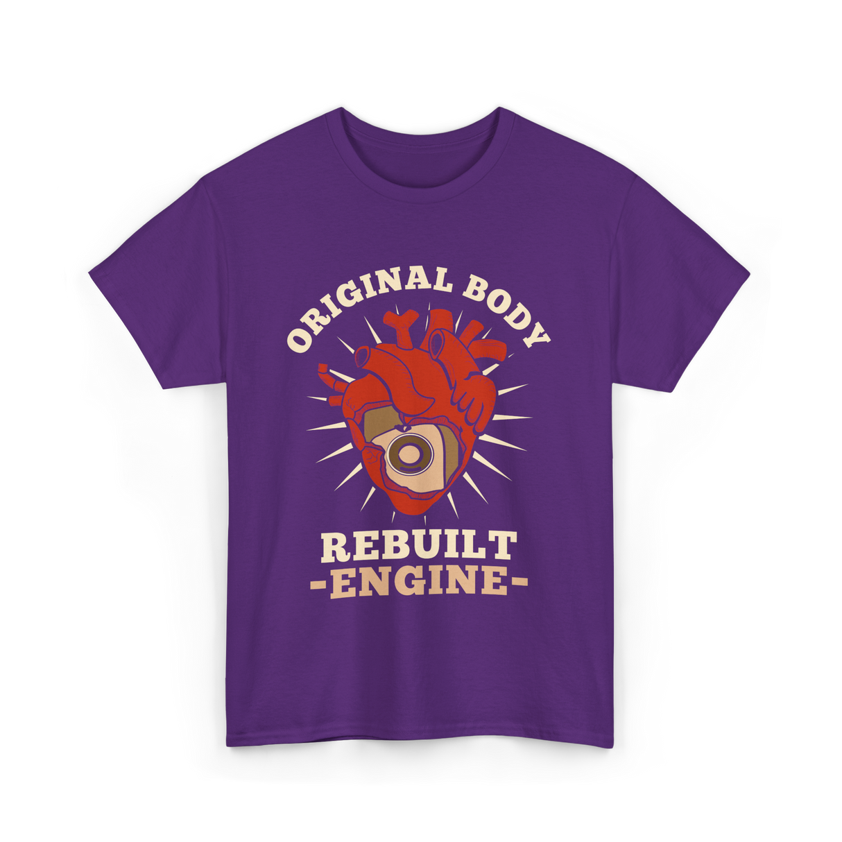 Original Body Rebuilt Engine Heart T-Shirt - Purple