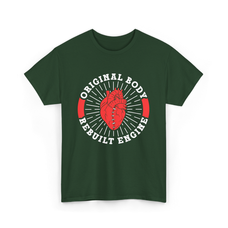 Original Body Rebuilt Engine Heart T-Shirt - Forest Green