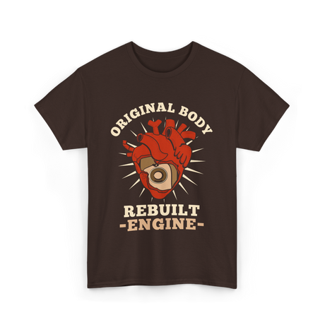 Original Body Rebuilt Engine Heart T-Shirt - Dark Chocolate