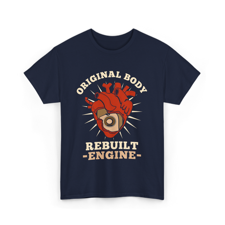 Original Body Rebuilt Engine Heart T-Shirt - Navy