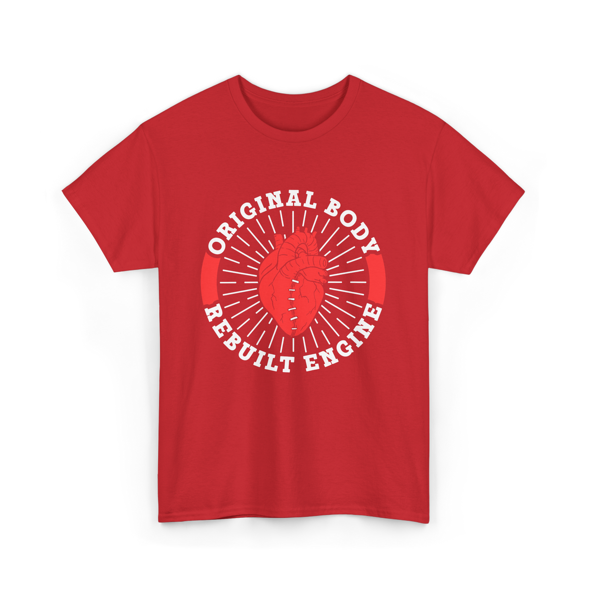 Original Body Rebuilt Engine Heart T-Shirt - Red