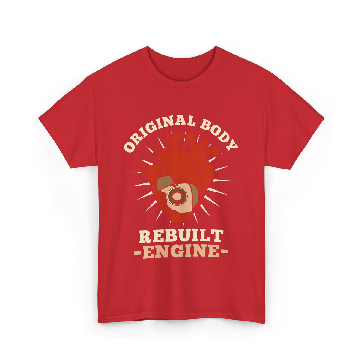 Original Body Rebuilt Engine Heart T-Shirt - Red