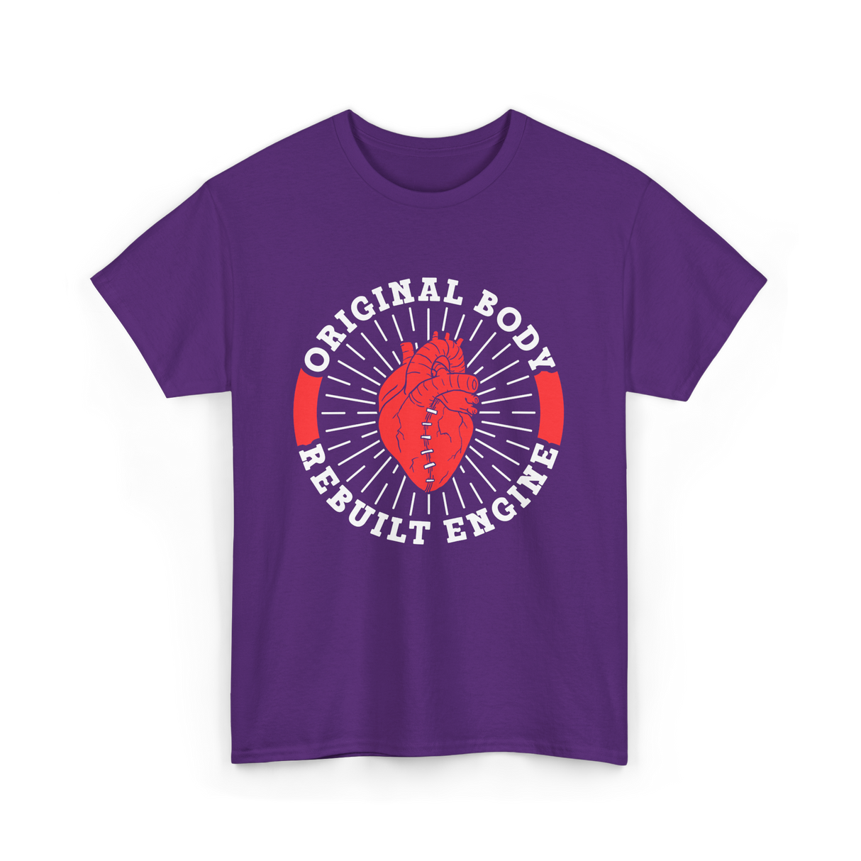 Original Body Rebuilt Engine Heart T-Shirt - Purple