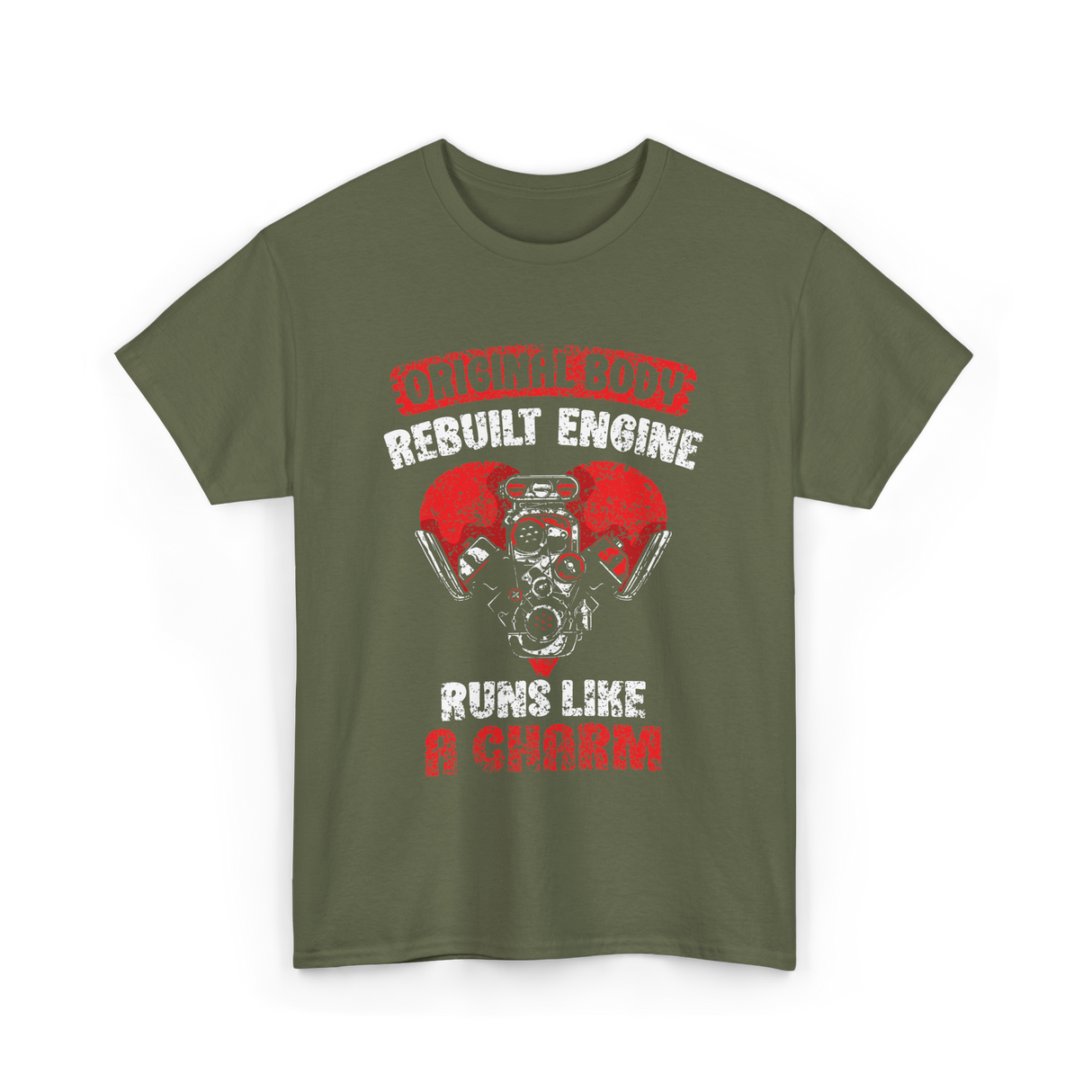 Original Body Rebuilt Engine T-Shirt - Military Green