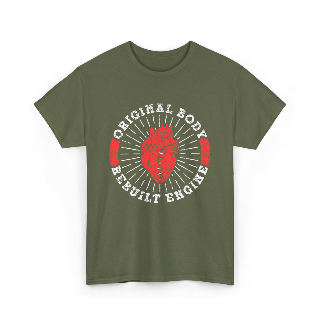 Original Body Rebuilt Engine T-Shirt - Military Green