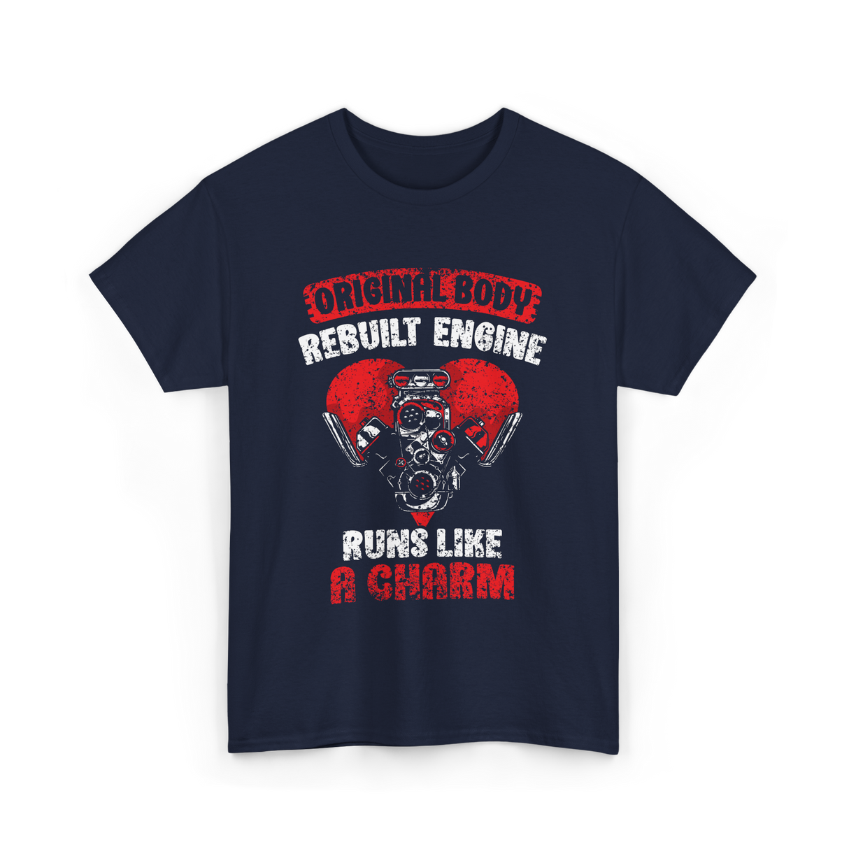 Original Body Rebuilt Engine T-Shirt - Navy