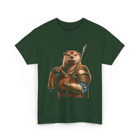 Otter Knight Sea Otters T-Shirt - Forest Green