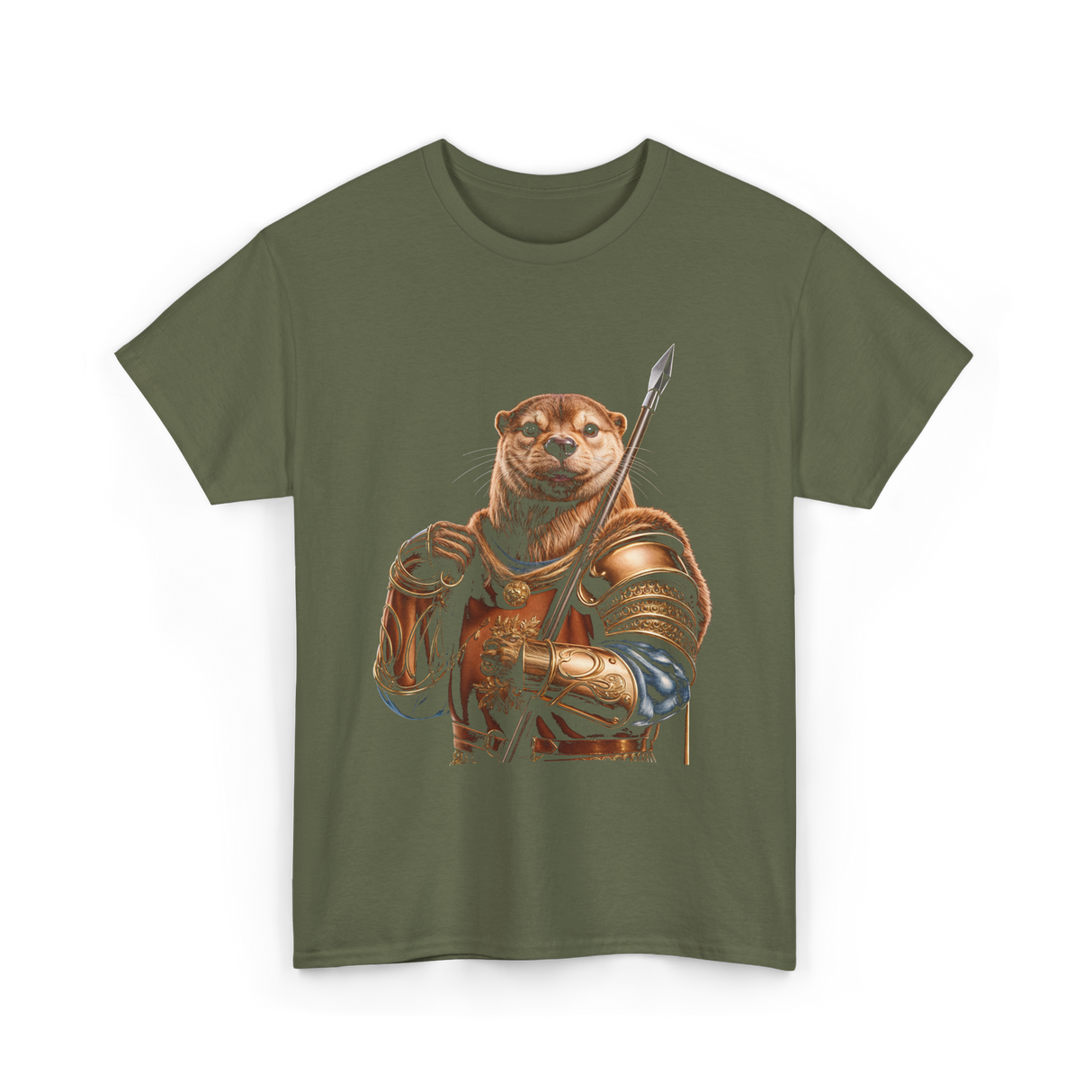 Otter Knight Sea Otters T-Shirt - Military Green