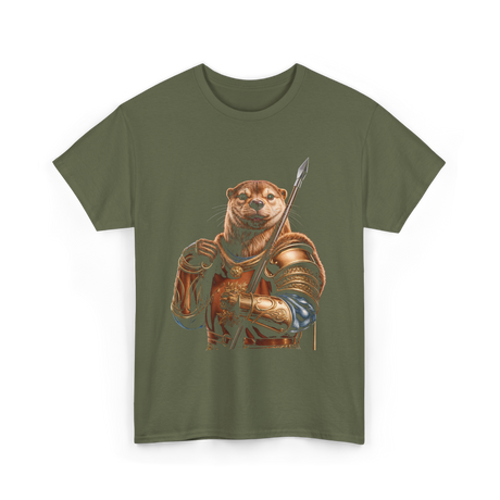 Otter Knight Sea Otters T-Shirt - Military Green