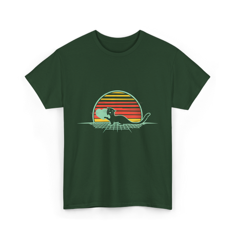 Otter Love Retro Animal Lover T-Shirt - Forest Green