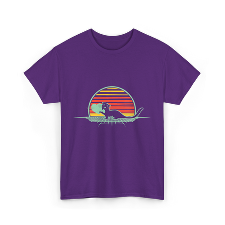 Otter Love Retro Animal Lover T-Shirt - Purple