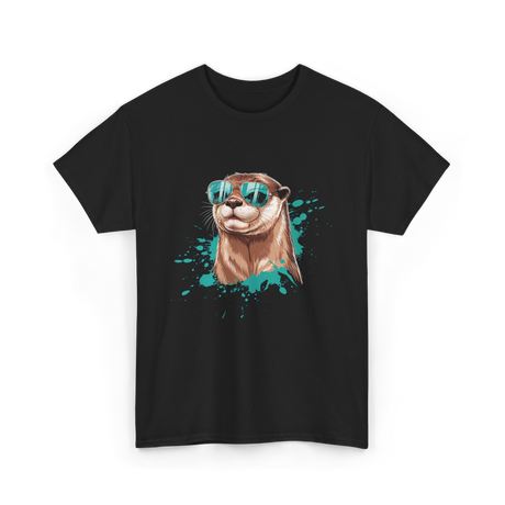 Otter With Sunglasses Otter T-Shirt - Black