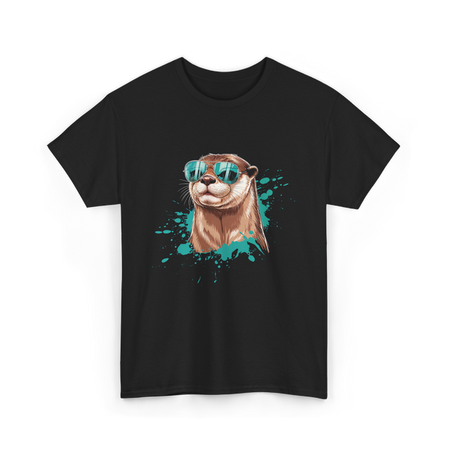 Otter With Sunglasses Otter T-Shirt - Black