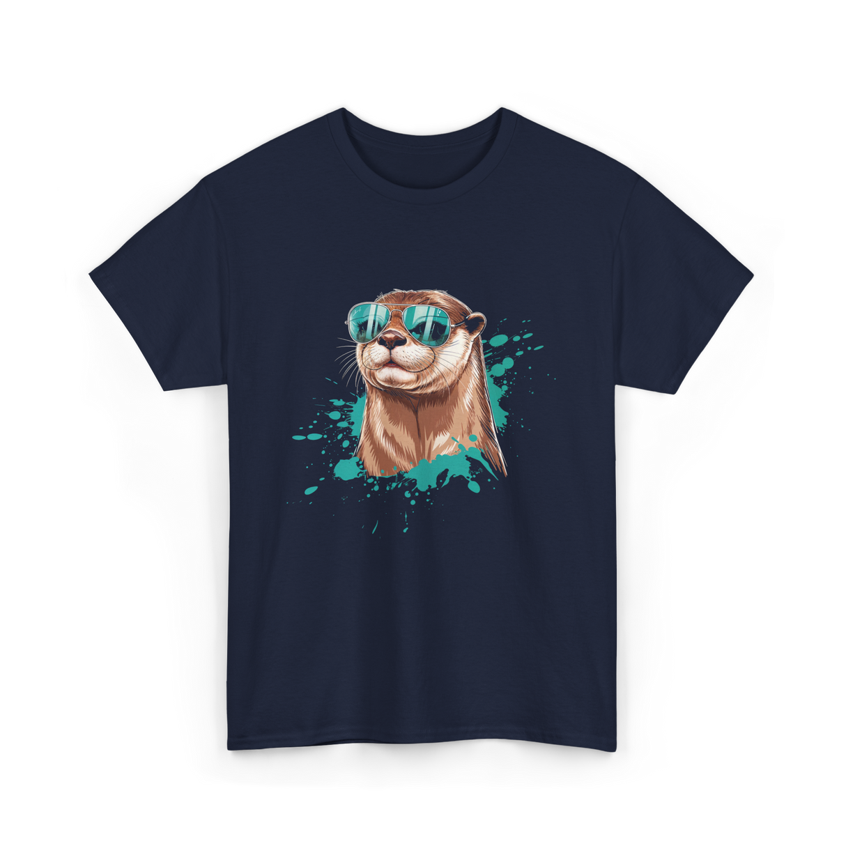 Otter With Sunglasses Otter T-Shirt - Navy