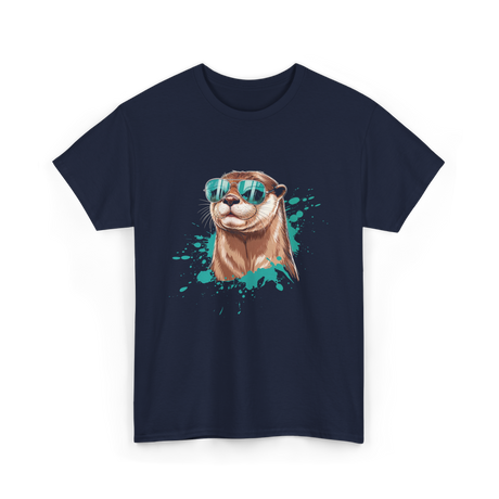 Otter With Sunglasses Otter T-Shirt - Navy