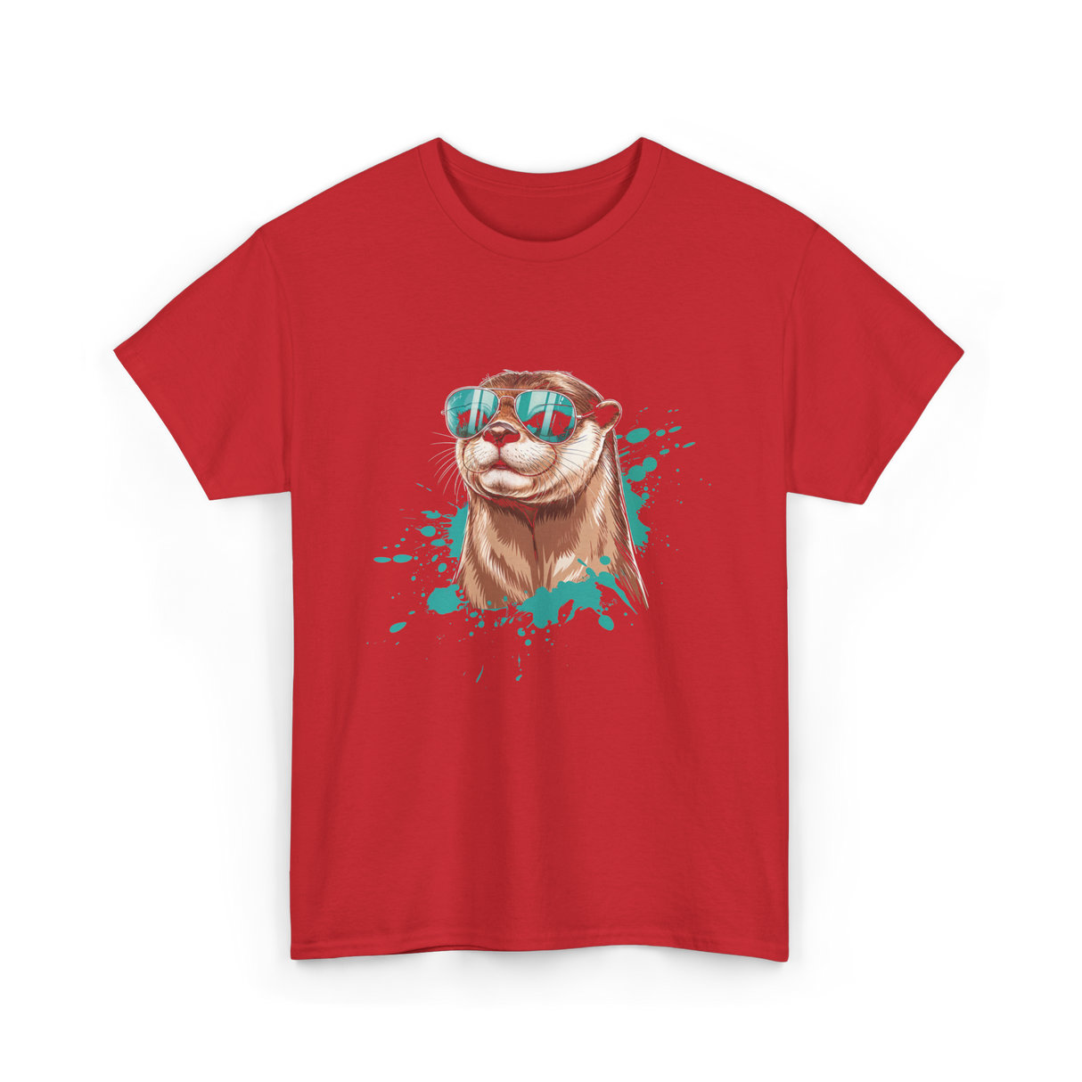 Otter With Sunglasses Otter T-Shirt - Red