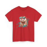 Otter With Sunglasses Otter T-Shirt - Red