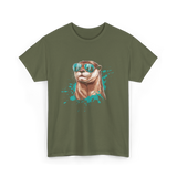 Otter With Sunglasses Otter T-Shirt - Military Green