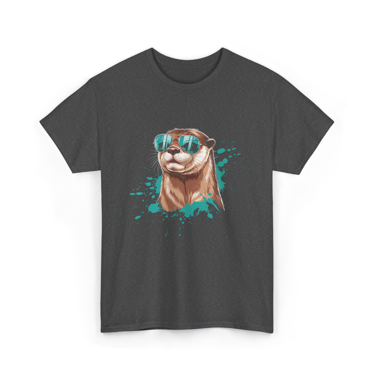 Otter With Sunglasses Otter T-Shirt - Dark Heather