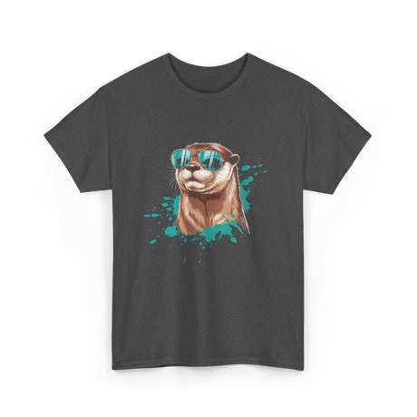 Otter With Sunglasses Otter T-Shirt - Dark Heather