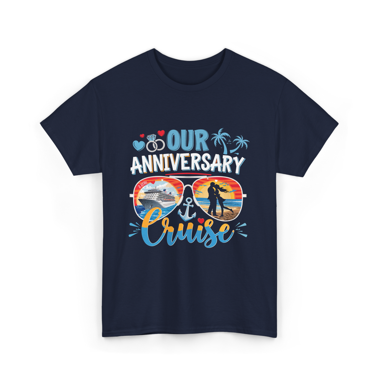 Our Anniversary Cruise Anniversary T-Shirt - Navy