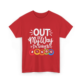 Out of My Way Bingo Fun T-Shirt - Red