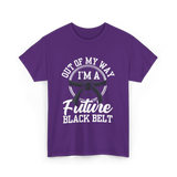 Out Of My Way Future Black Belt T-Shirt - Purple