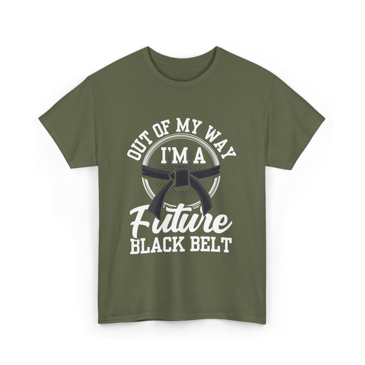 Out Of My Way Future Black Belt T-Shirt - Military Green