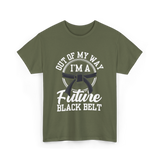 Out Of My Way Future Black Belt T-Shirt - Military Green