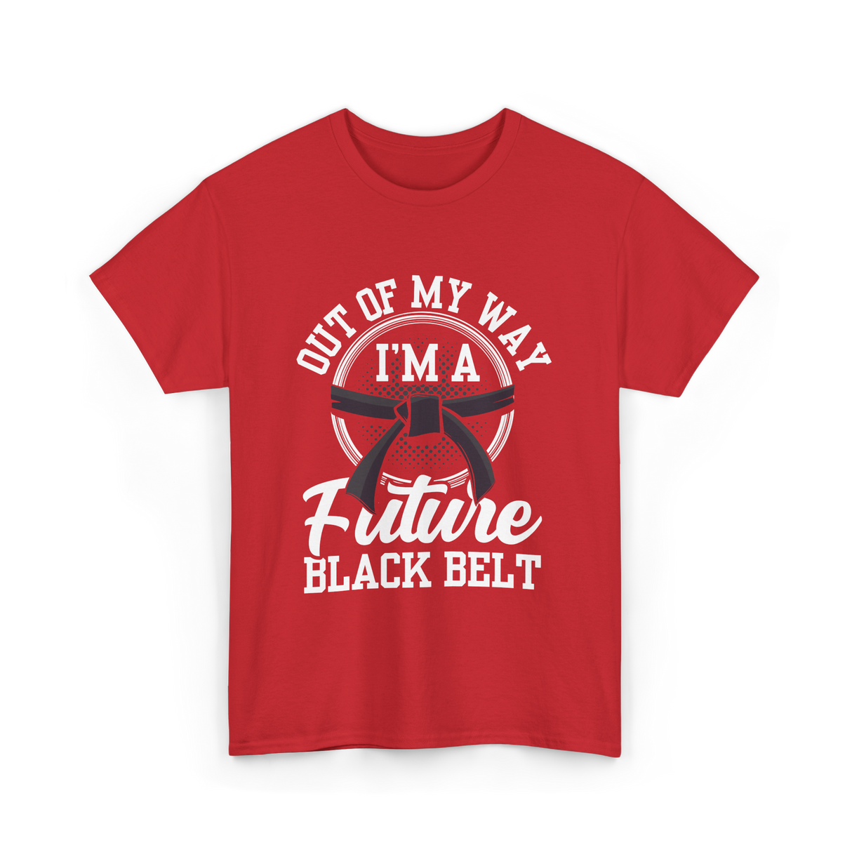 Out Of My Way Future Black Belt T-Shirt - Red